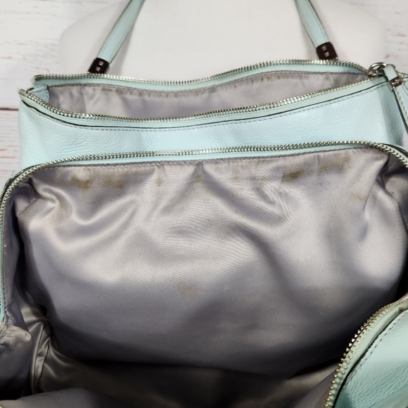 COACH Purse Blue Madison Cafe Carryall Sea Mist Shoulder Bag F27859 - Picture 10 of 16